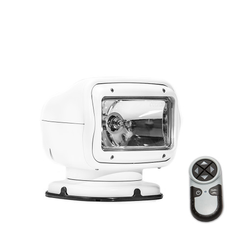 Golight 2051 Radioray Remote Control Halogen Searchlight with Permanent Mount, includes Programmable Wireless Handheld Remote, Mounting Hardware, and Rockguard Lens Cover, Unit Size: 7 in. x 7 in. x 6.5 in., Available in White or Black